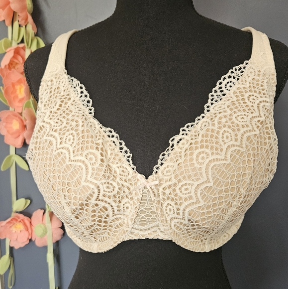 Cacique Modern Lenear Lace Full Coverage Unlined Bra Size 42D - Picture 1 of 7